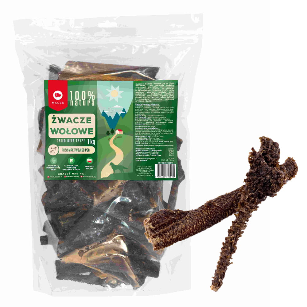 Maced żwacze wołowe żołądki przysmak dla psa 1kg
